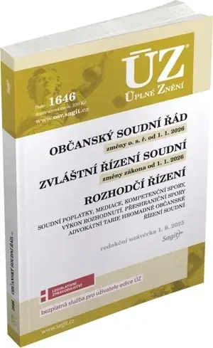 Časově Omezené ÚZ 1646 Občanský soudní řád,Zvláštní řízení soudní,Rozhodčí řízení
